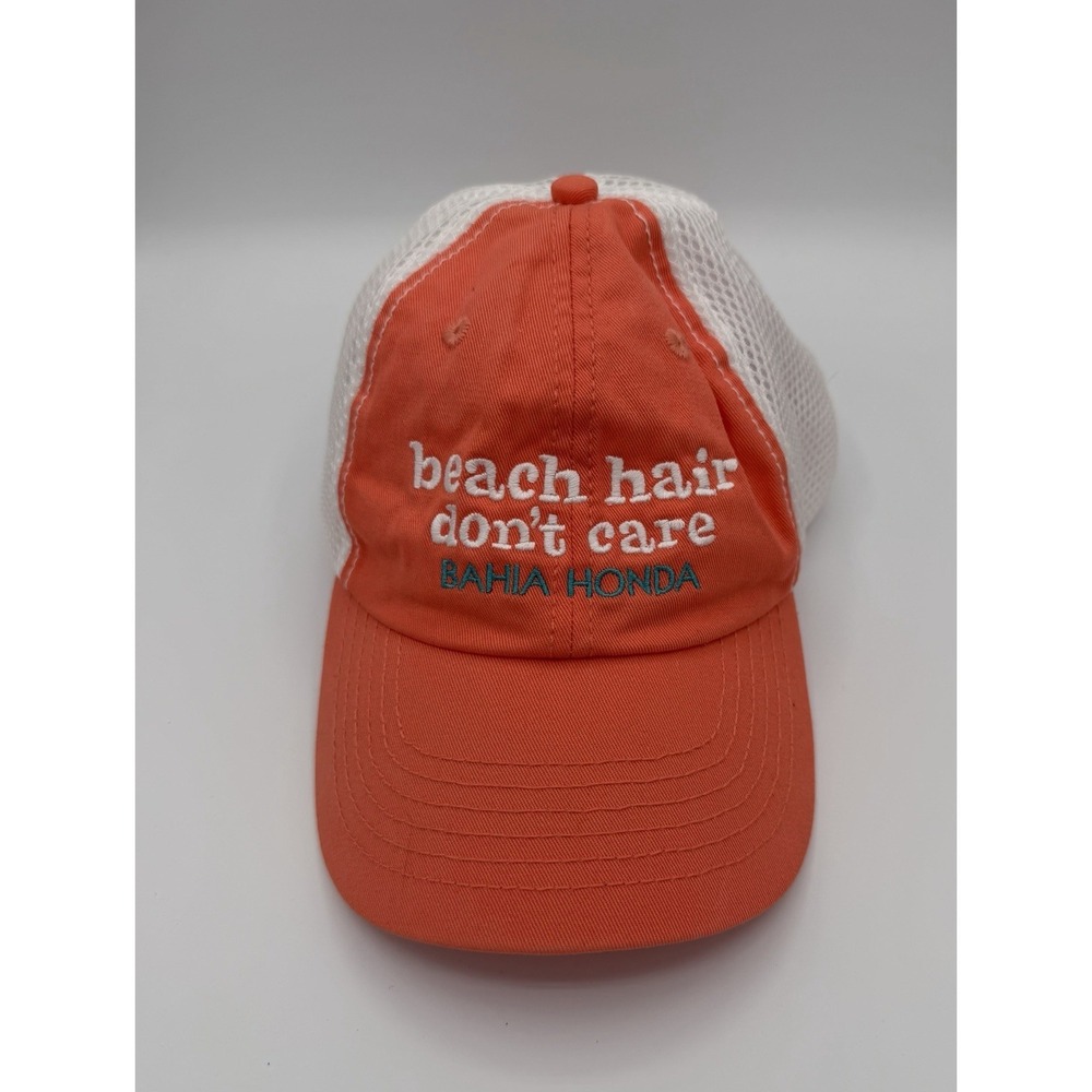 Beach Hair Don't Care Bahia Honda Orange Ball Cap Hat Adjustable Baseball Adult